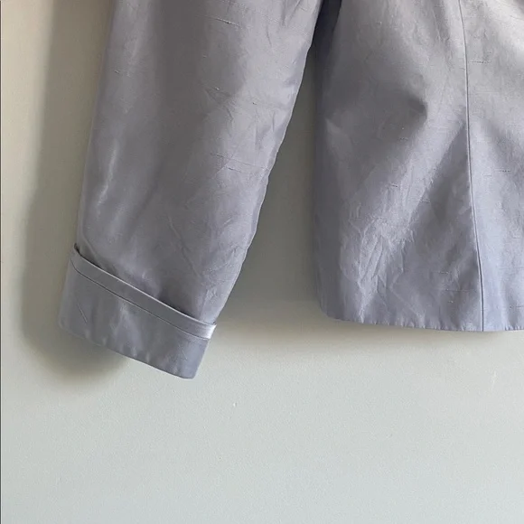 Albert Nipon Silk Tailored Blazer | Silver Lavender | Size 10P - Picture 5 of 12